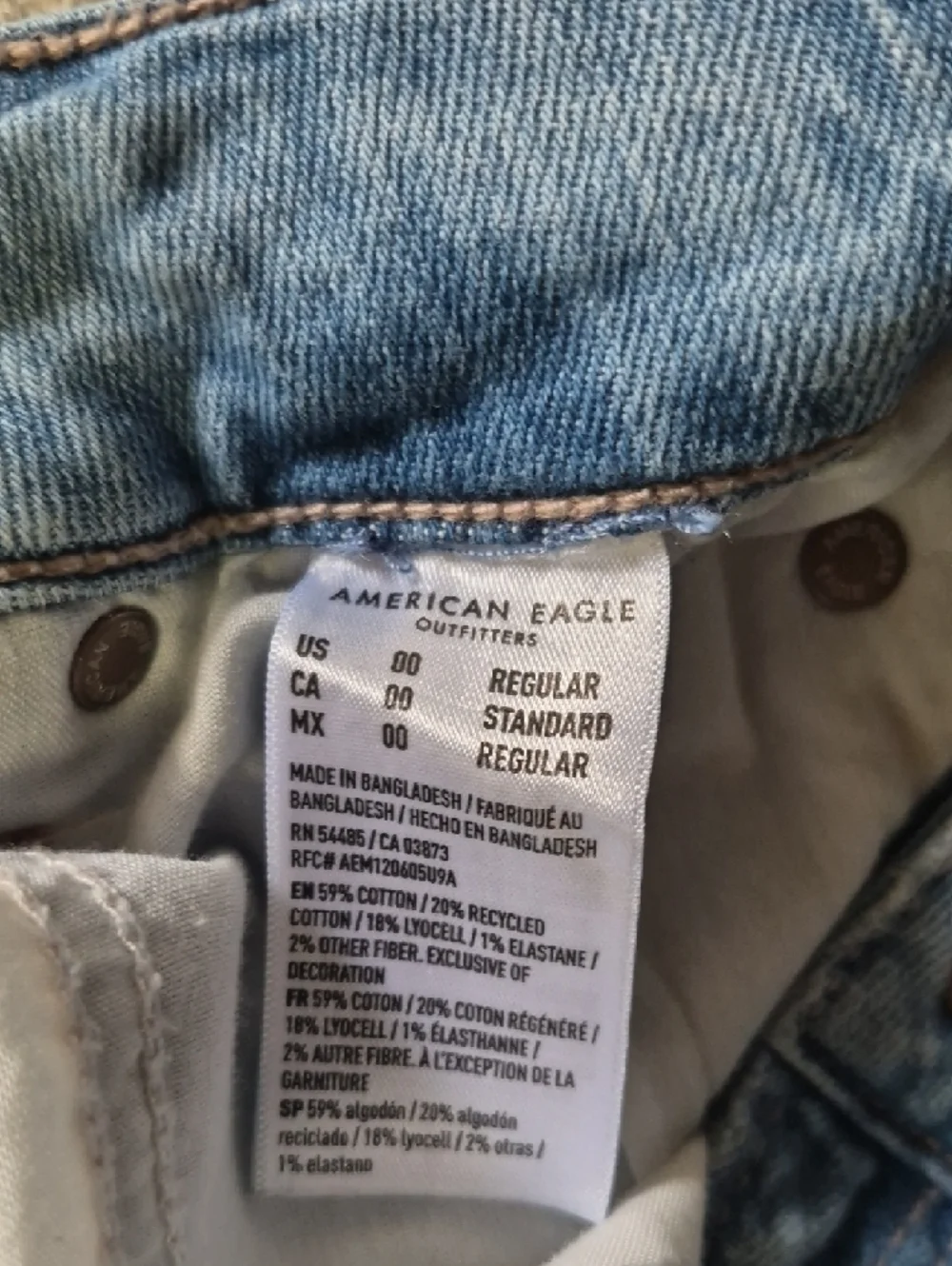 American Eagle Outfitters Light Blue Distressed Wide Leg Jeans - Picture 3 of 4